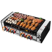 SYK-10 Electric Griddle Double layer smokeless electric oven BBQ electric grill barbecue grill Automatic Rotary Kebab Machine