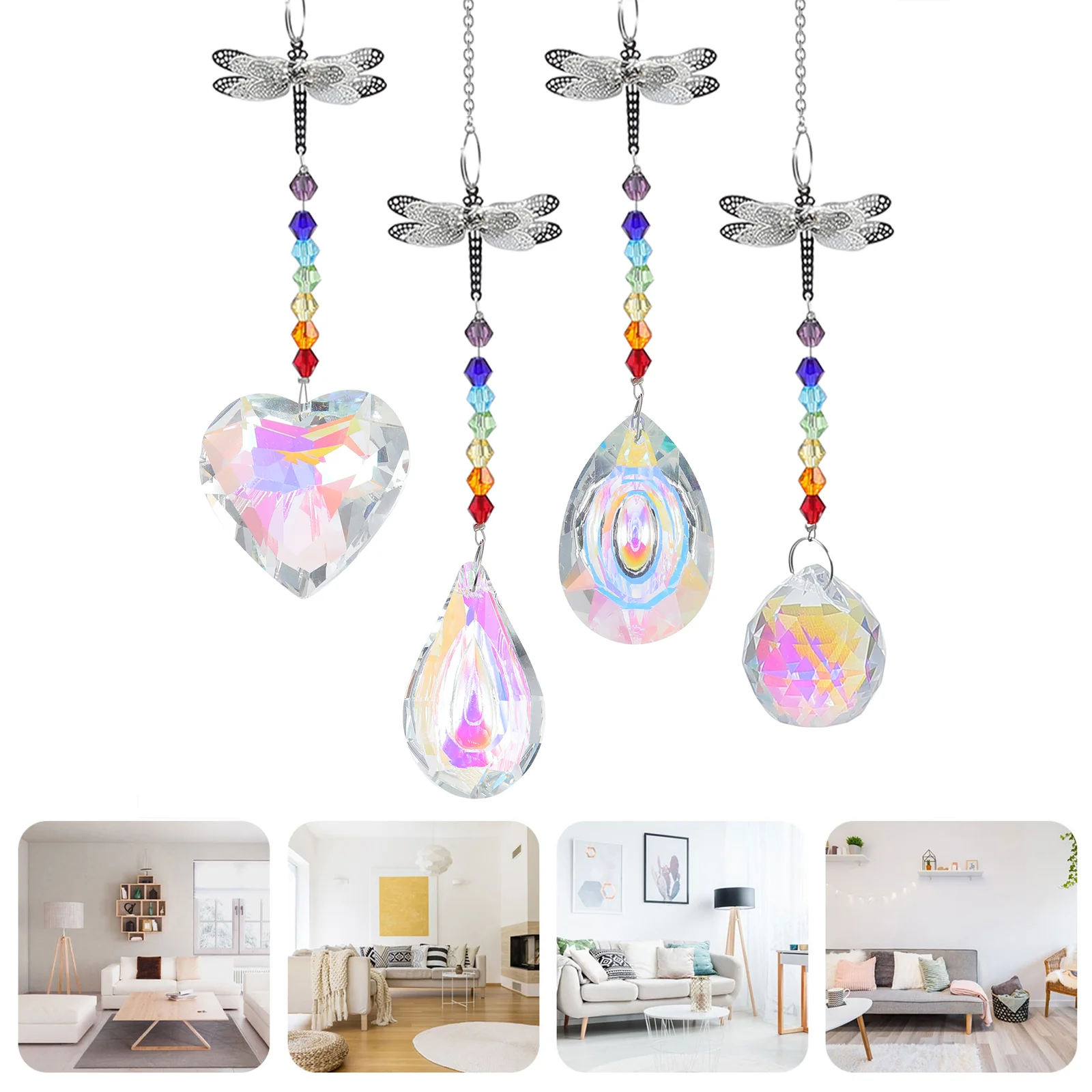 

4pcs Ceiling Fan Chain Rainbow Maker Chain Extension for Decoration