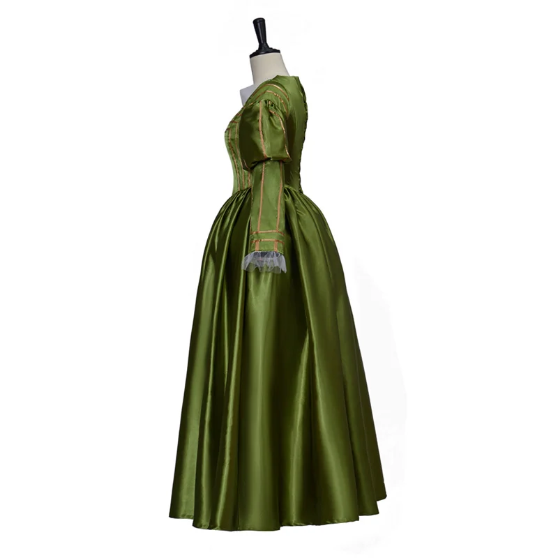 Женский костюм для косплея Tudor Queen Anne Boleyn зеленое платье в стиле королевы Виктории
