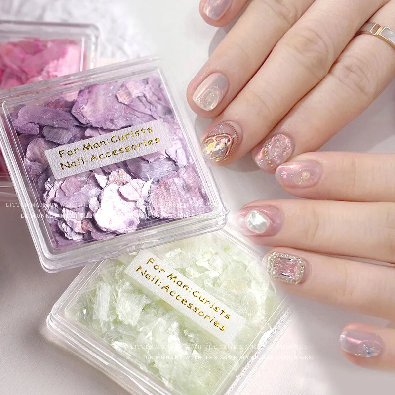 

3D Nail Gems Shell Slice Irregular Fragments Nail Manicure Ultra Thin Nail Decal Nail Decoration Nail Sticker Fashion Nail Wrap