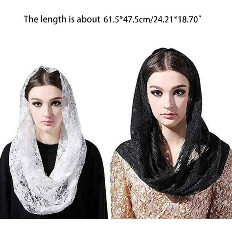 Lace Mantilla Catholic Church Chapel Veil Exquisite Flower Embroideries
