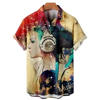 fashion music shirts for men 3d guitar printed mens shirt musical short sleeve guitar tops tee shirt men oversized rock shirt