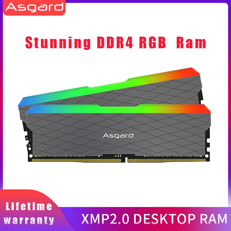 Оперативная память Asgard DDR4 серии RGB Loki W2 ОЗУ 32 Гб 16 x 2 шт. 3200 МГц DIMM настольная XMP