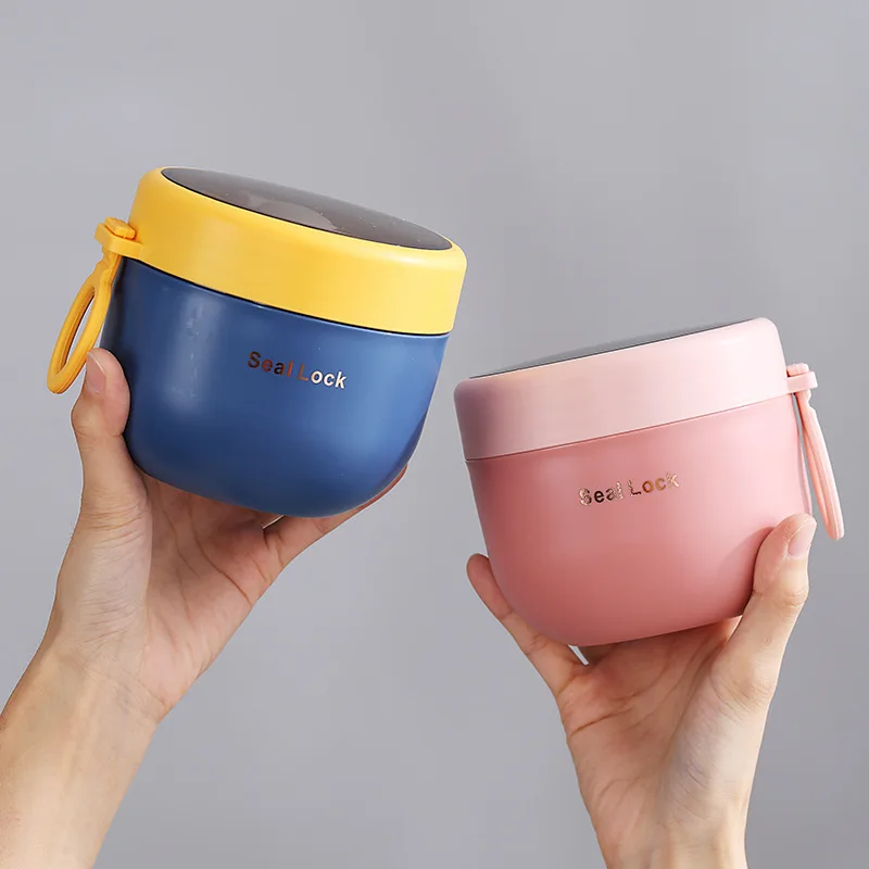 

Portable Insulated Lunch Box Soup Cup Food Thermos Containers Stainless Steel Leak-Proof Bento Lunch Box With Spoon Tableware