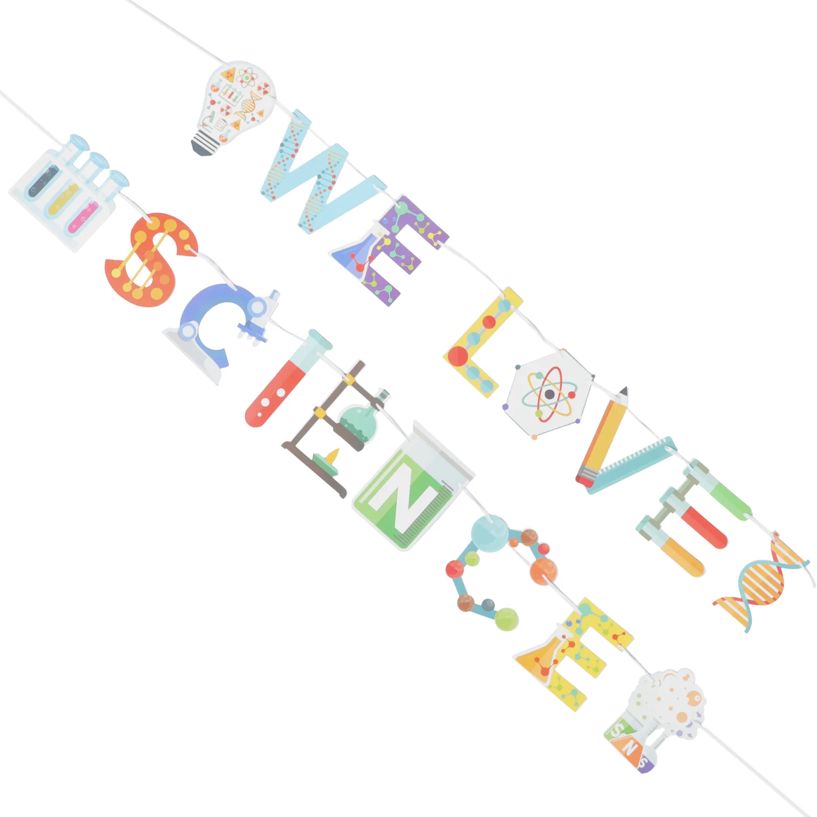 

Science Theme Hanging Flag Birthday Decorations Boys Party Supplies Photography Prop Baby