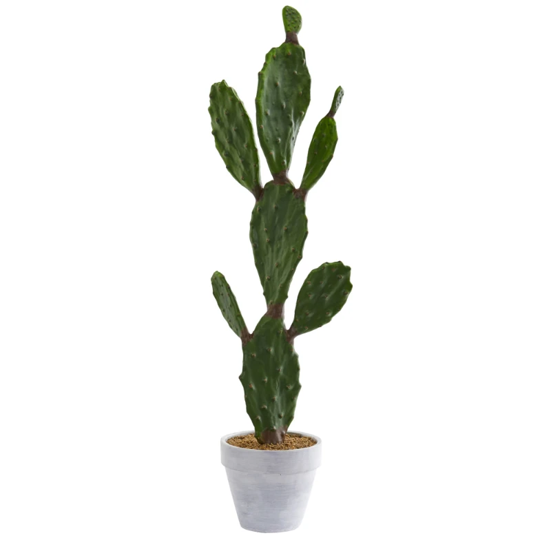 

37" Cactus Plastic Artificial Plant, Green