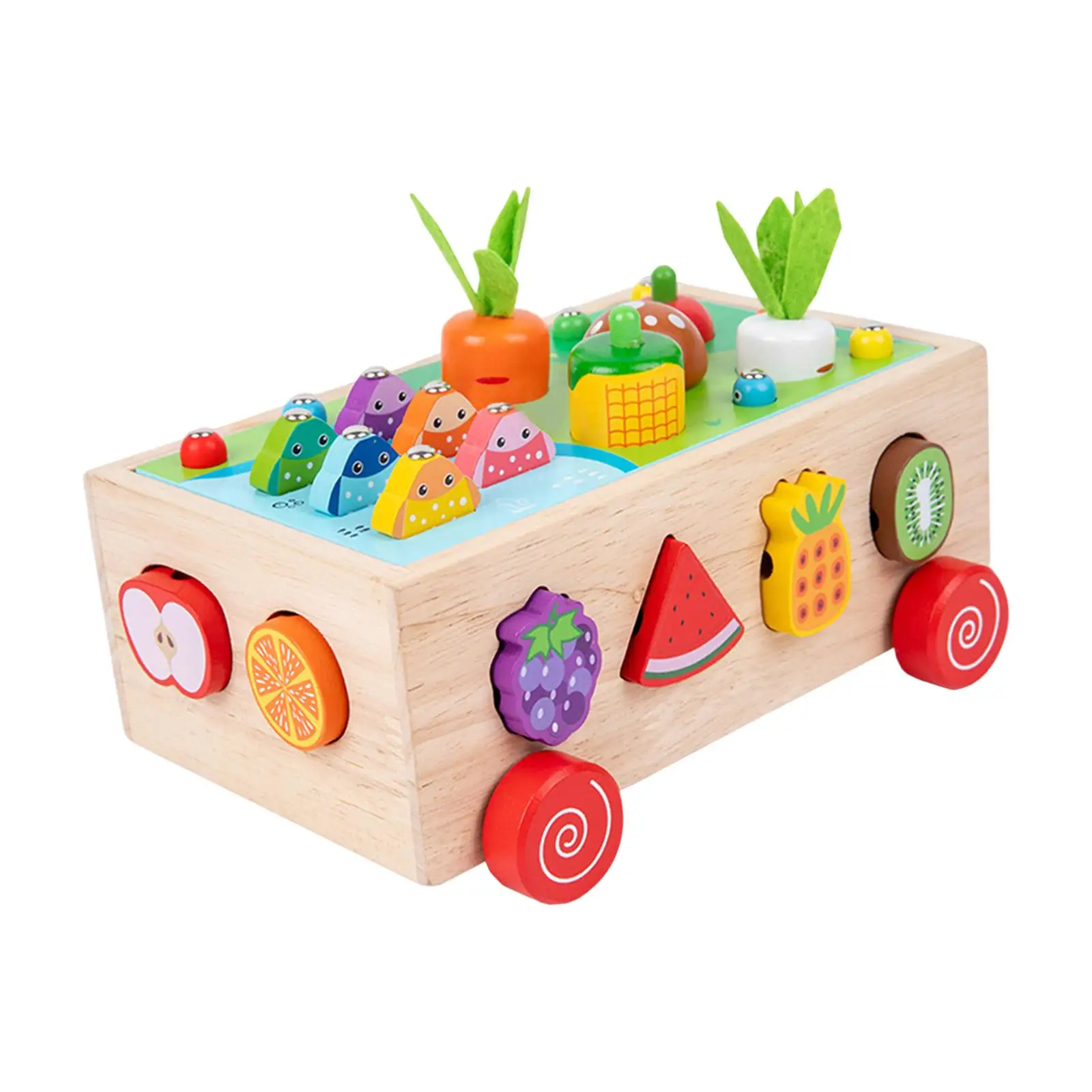 

Деревянная игрушка с морковкой для дошкольного обучения, обучающая игрушка, портативная многофункциональная Игрушечная машина для сада для девочек и мальчиков