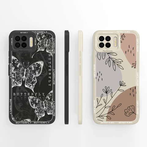 Чехол для телефона Oppo Reno 4 Lite/Reno 4F, простой защитный чехол для камеры-бабочки, задняя крышка, мягкий жидкий силиконовый бампер с защитой от падения