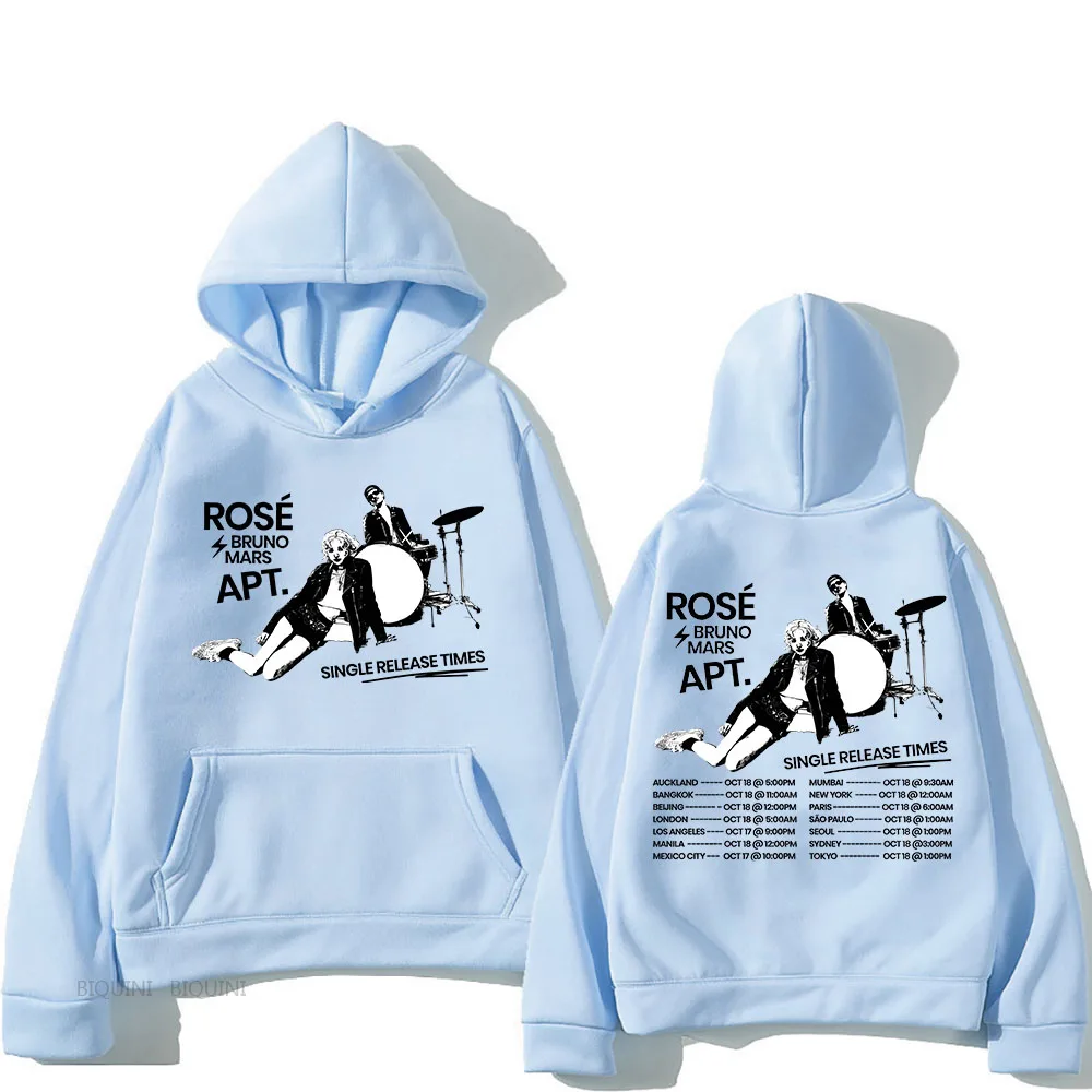 APT 2024 новый сезон с капюшоном ROSÉ и Bruno Mars повседневная модная толстовка карманом