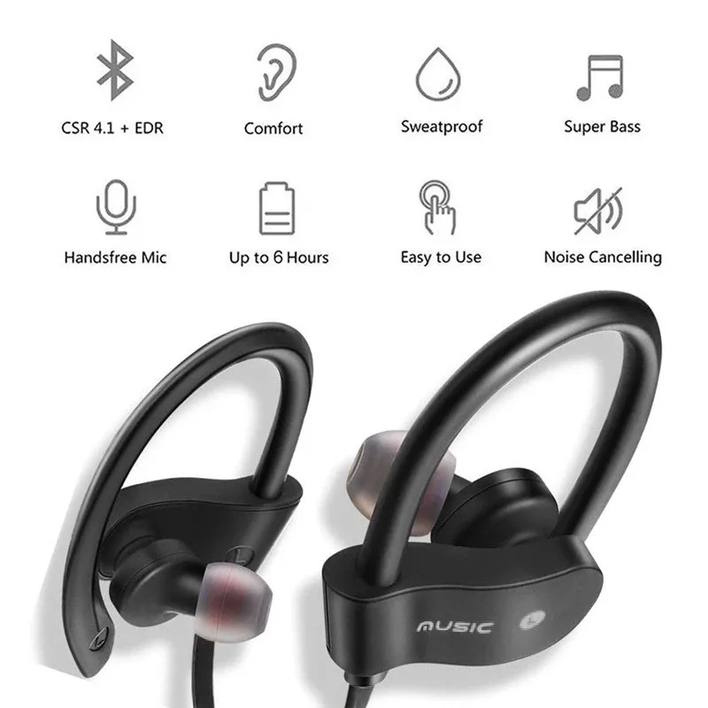 Спортивная Беспроводная Bluetooth-гарнитура 4 1 для бега стерео-музыка универсальные