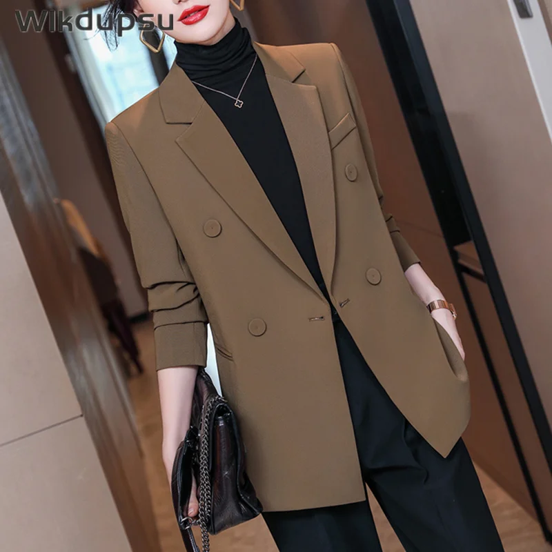 

Пиджак женский в минималистичном стиле, элегантная винтажная офисная верхняя одежда, Модный повседневный жакет, пальто для весны и осени