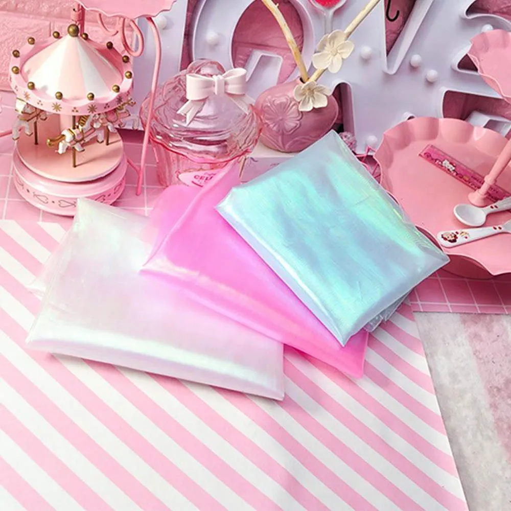 

100X150CM Iridescent Tulle Tablecloth Colorful Plain Yarn Bright Silky Fabric For Costumes Wedding Mermaid Birthday Party Decor