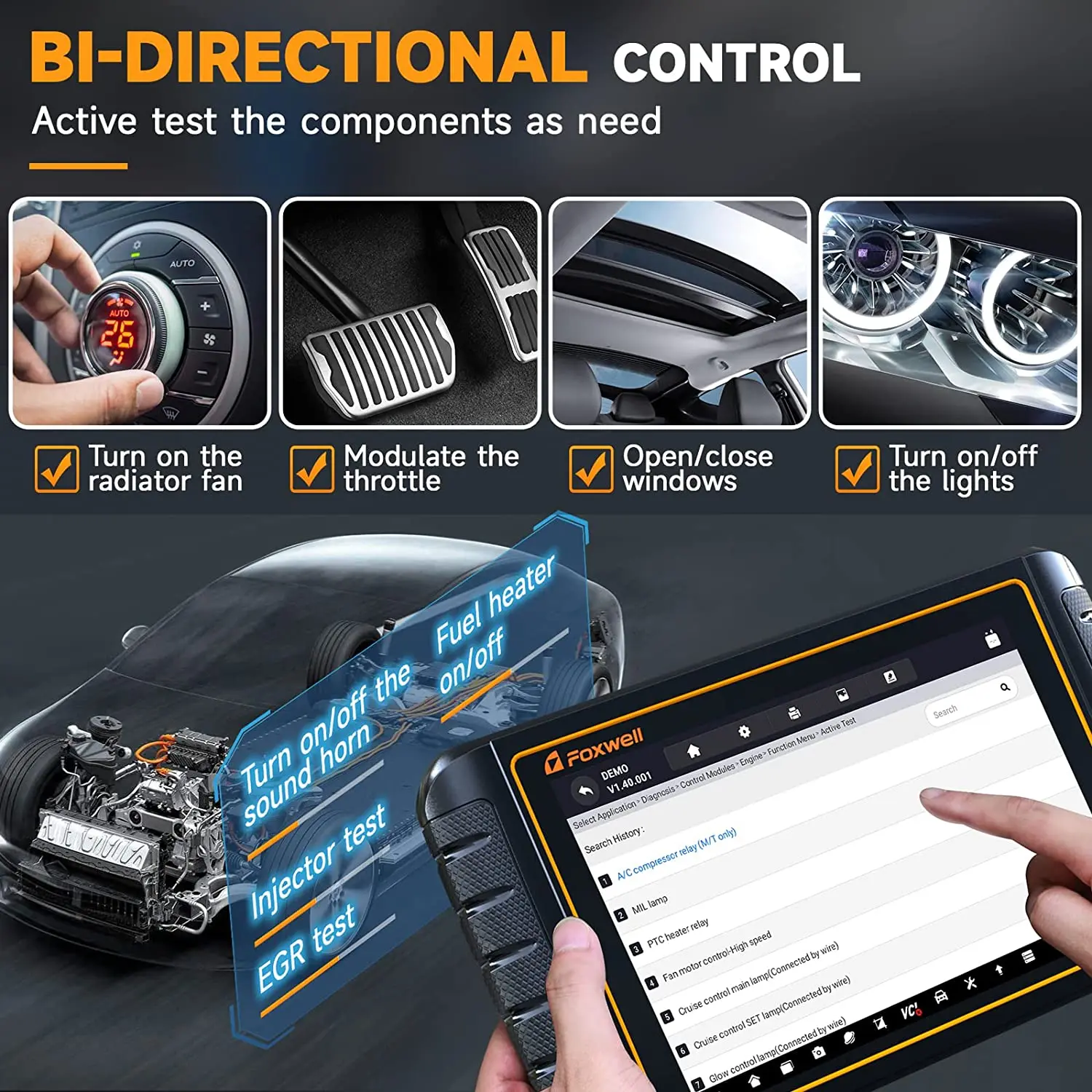 Автомобильный сканер Foxwell GT75TS OBD2 профессиональное кодирование ECU TPMS