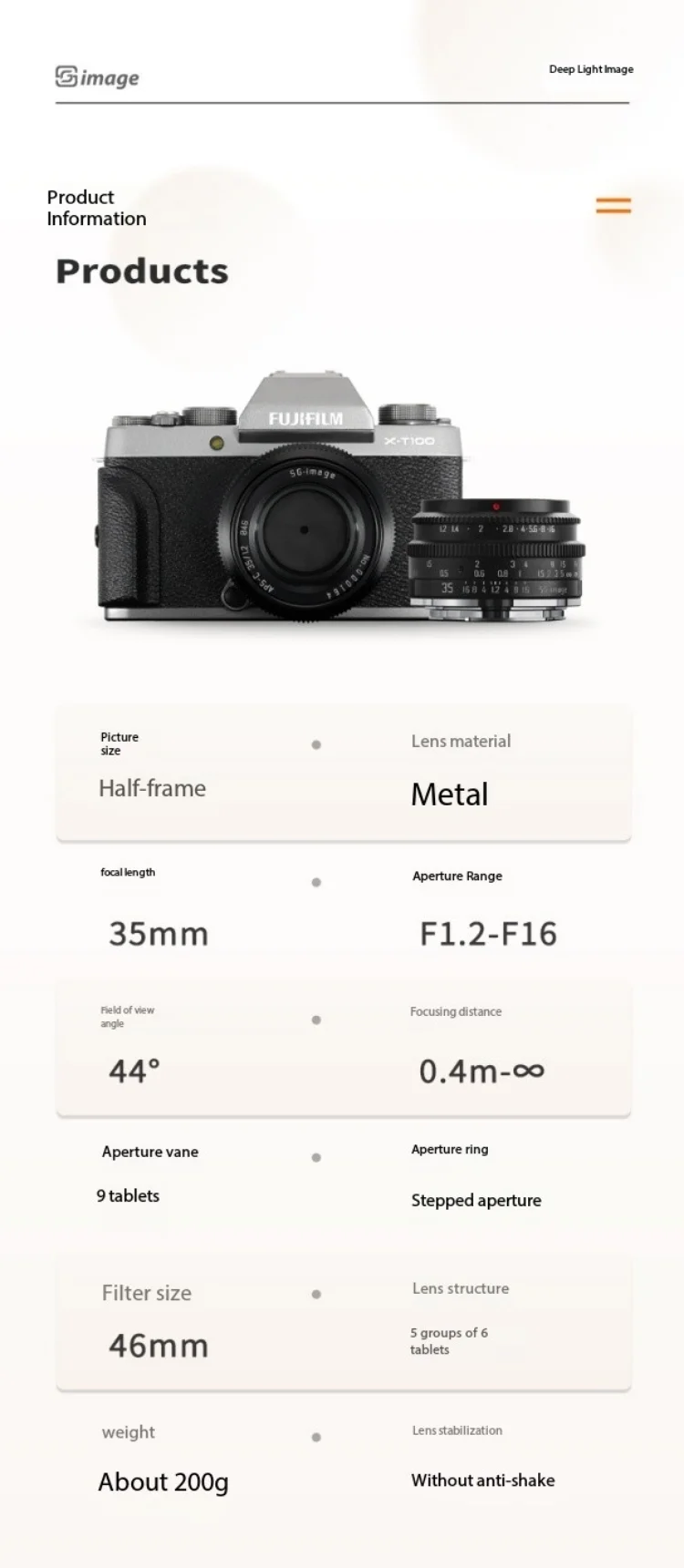 Объектив с большой диафрагмой для Sony E Nikon Z Fuji XF Canon EF-M/RF M4/3 L Mount Cameras SGimage 35 мм F1.2