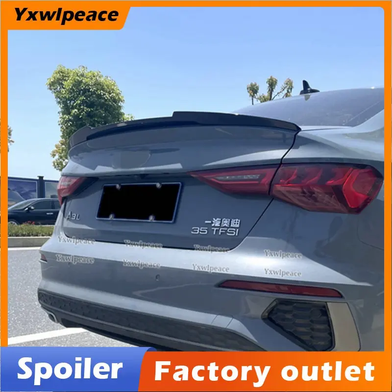 

For Audi A3 Sline S3 RS3 8Y Sedan 2021 2022 2023 ABS Plastic Unpainted Color Rear Trunk Lip Spoiler Wing Body Kit Accessories