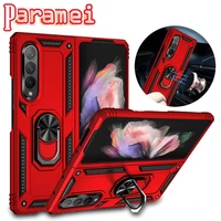 shockproof phone case for samsung galaxy z fold 3 5g magnetic car holder folding stand protective cover for samsung z flip 3 5g
