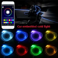 RGB LED Car Interior Light Fiber Optic Neon Wire Strip Atmosphere APP Control