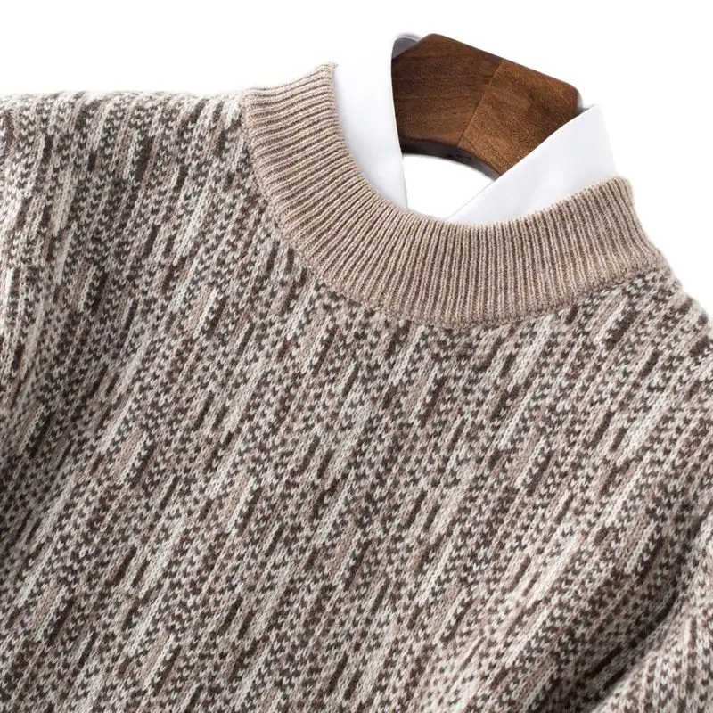 Fashion Wool Sweater Men's O-Neck Pullover 2023 Autumn/Winter Soft and Warm Knitted Pullover Knitted Sweater Top 100% men