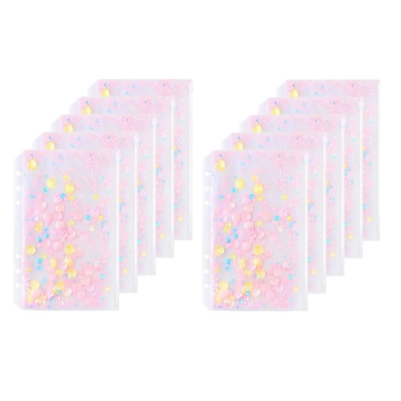 10 шт. размер А6 карман на молнии сумка-держатель для журнала с 6 кольцами переплет