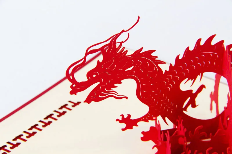 

10 pieces 3d laser cut handmade chinese traditional fly dragon paper invitation greeting cards post card business gift