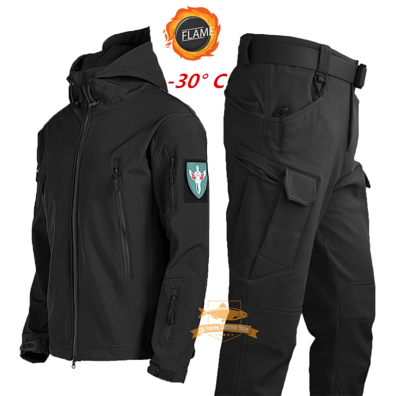 

New Men Fishing Jacket Mountaineering Suit -30 Degree Winter Plus Velvet Warm Waterproof Windproof Outdoor Sports Fishing Suit