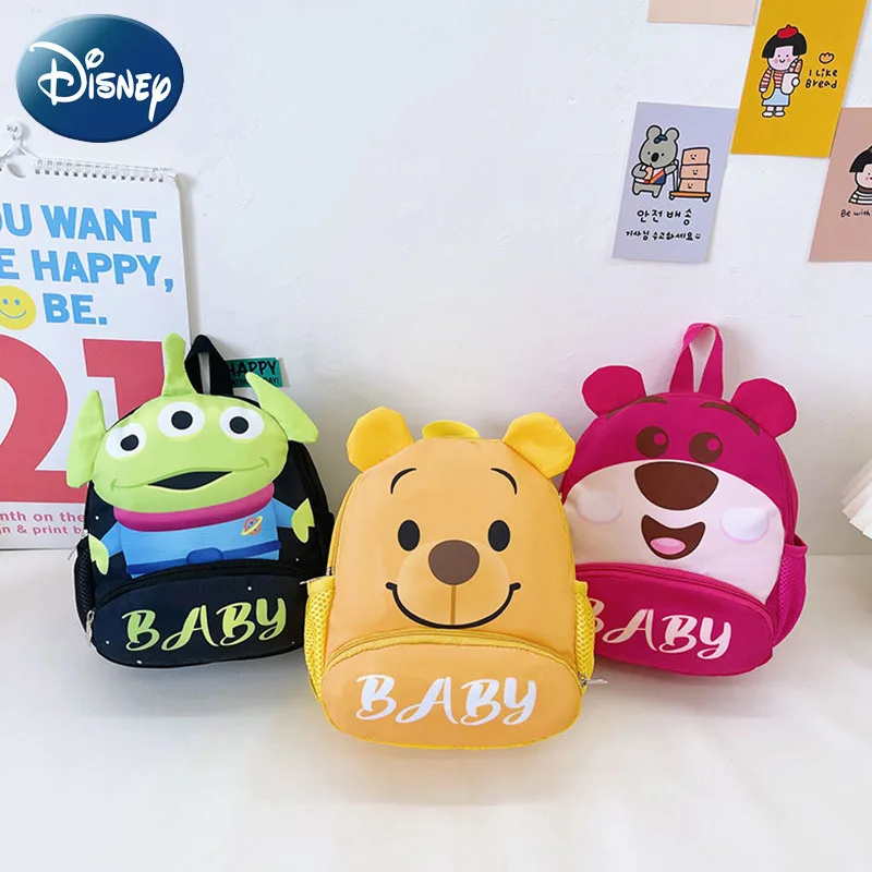 

Disney Winnie The Pooh Girl Boy Backpack Kindergarten Children's Schoolbag Cartoon Cute Fashion Baby Lightweight Small Backpack