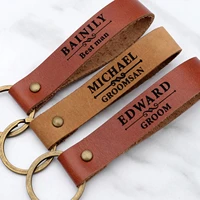 personalized leather keychain customized leather key chain custom name wedding keyring gifts for groomsman dad gift for him