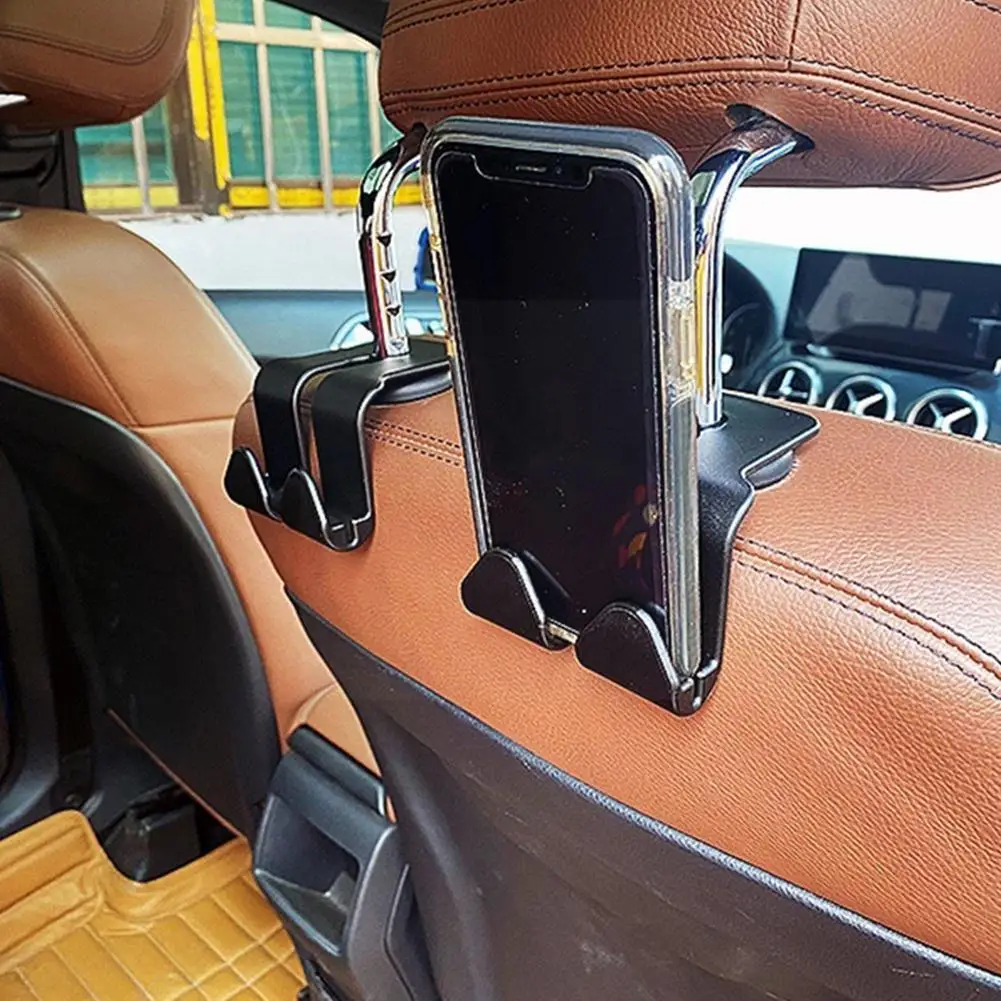 

1pcs Car Back Hook Hangers Headrest Mount Storage Holder Duarable Bearing 20kg For Car Bag Pouch Clothes Hanging Hook N9q7