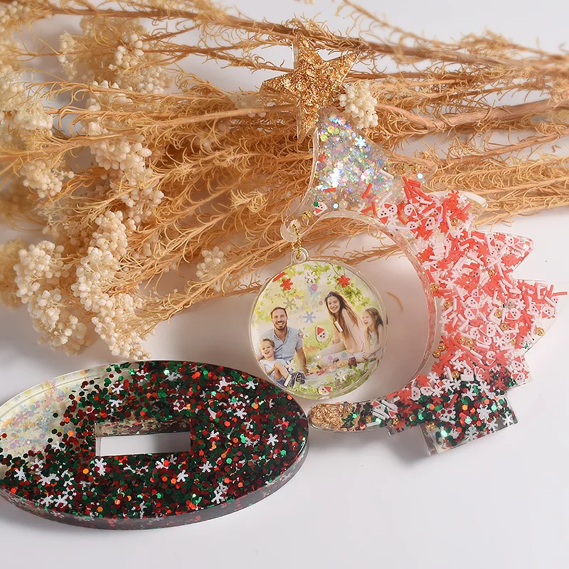 DIY Christmas Tree Photo Frame Silicone Mold Crystal Epoxy Resin Craft Casting Mold Handmade HomeDecoraton Christmas Resin Molds