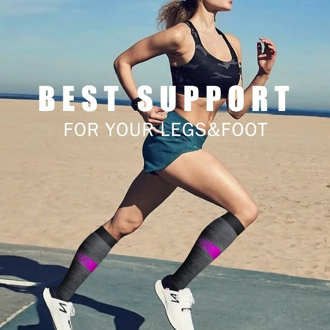 Men Women Compression Stockings Hiking Running Socks 15-20MmHg Flight Pregnancy Swollen Varicose Veins Marathon Sports Socks Men