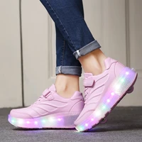 roller sneakers children boys girls kids 2 wheels boots 2022 gift game sports fashion casual led lighted flashing skates shoes