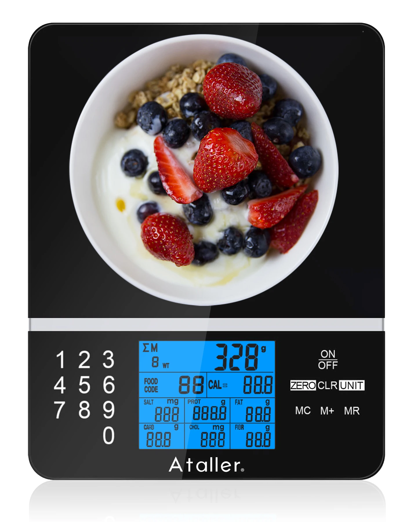 

Ataller Digital Kitchen Scale 5KG Nutrition Scale Smart Food Calories Protein Carbohydrate Grams Ounces For Baking Cooking