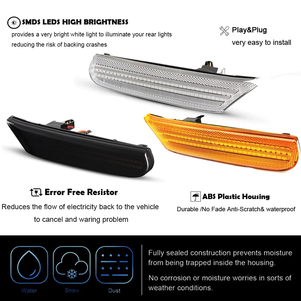 1 пара светодиодных повторных мигалок Canbus боковой габаритный фонарь для Porsche Boxster