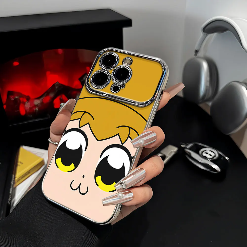 Манга для iphone 11 12 13 14 15 16 Pro Max Plus гальваническая рамка защищенный от падения чехол