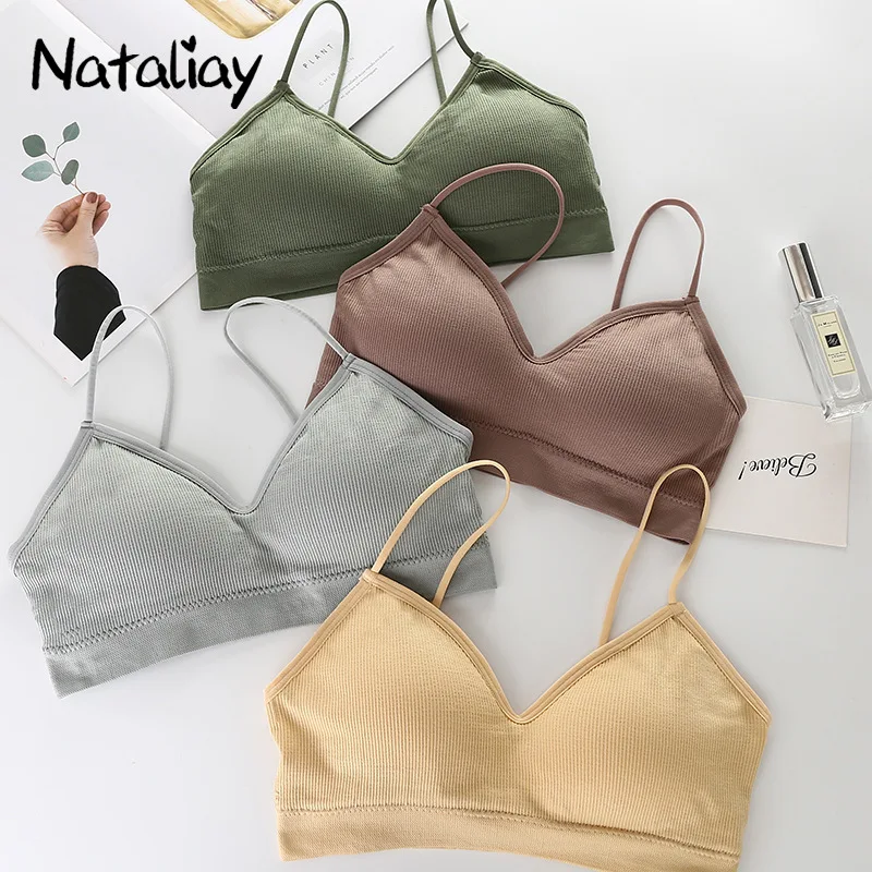

Sexy Sport Bra Women Wire Free Underwear Sloid Strapless Bra Crop Tube Top Female