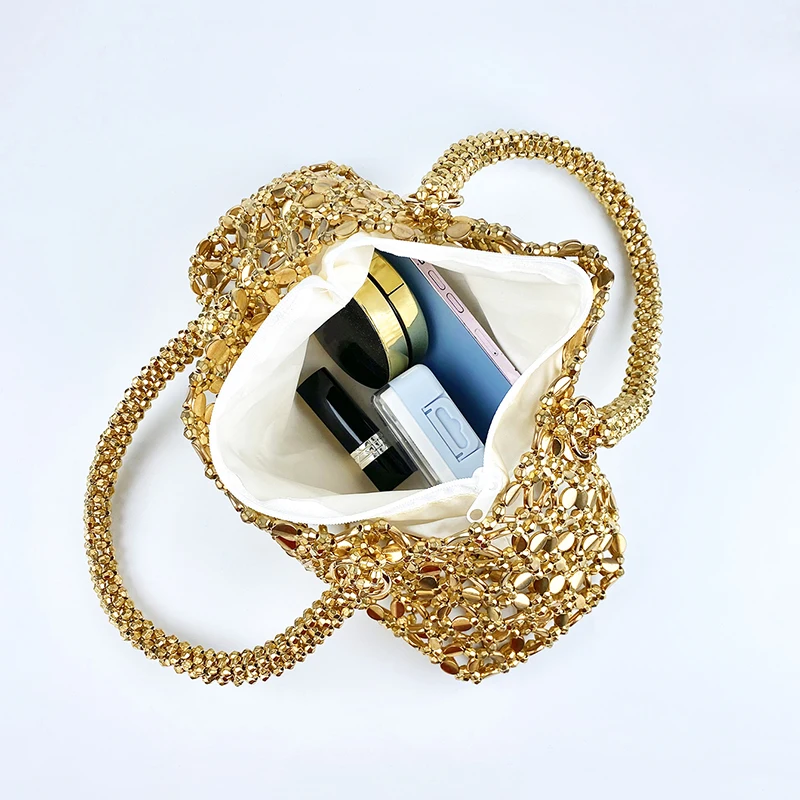 Корейская версия яркая Сумочка для подмышек ручной работы с жемчугом