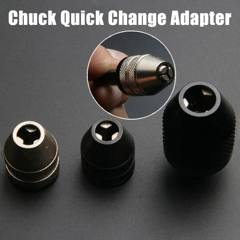 

2pcs Keyless Drill Chuck Screwdriver Impact Driver Adaptor 1/4 '' Hex Shank Drill Bit Tool Quick Change Convertor Adapter