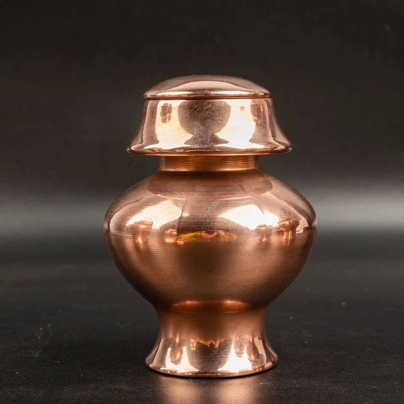 Тибетская мини-бутылка Мани из чистой меди ручная работа буддизм полировка