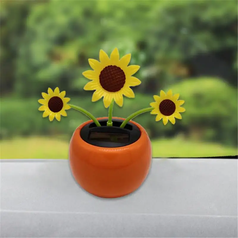 

NEW Solar Sunflower Car Ornament Decorations Shaking Head Sun Flower Car Accessories Sunflower