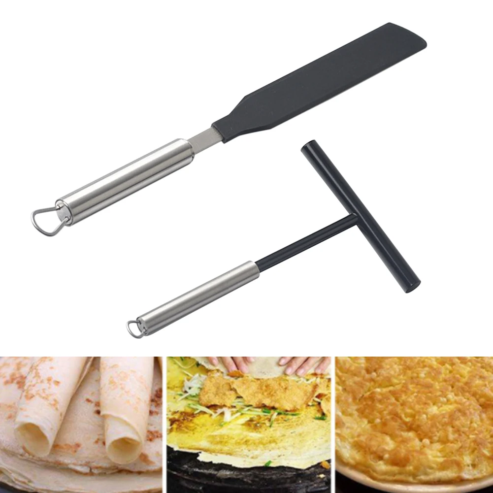 304 Stainless Steel French Crepe Spreader Pancake Like Batter Spreading Tools Pancake Like Batter for Bakery Kitchen + Spatula