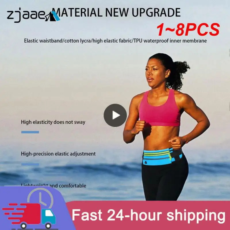

1~8PCS Sports Fanny Pack Women Running Waist Bag Men Belt bag Phone Gym Bag Water Hydration Backpack Running Accessories