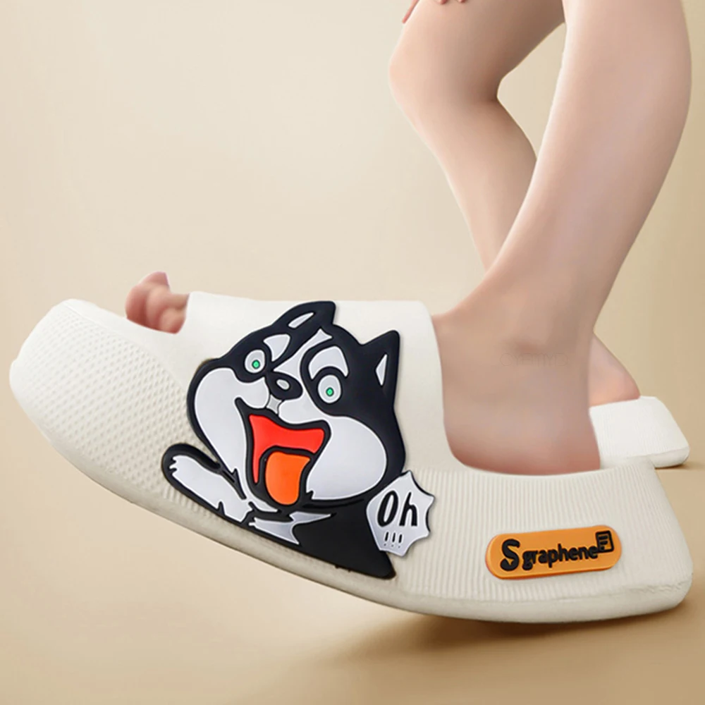 

Women's Home Slippers Soft Cute Dog Slippers for Men Summer 2023 Comfortable Bathroom EVA Slides Women Non-slip Breathable