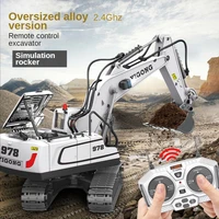 brand new remote control excavator 120 11 channel diecast rc digger tractor with led sound usb rechargeable for children gift
