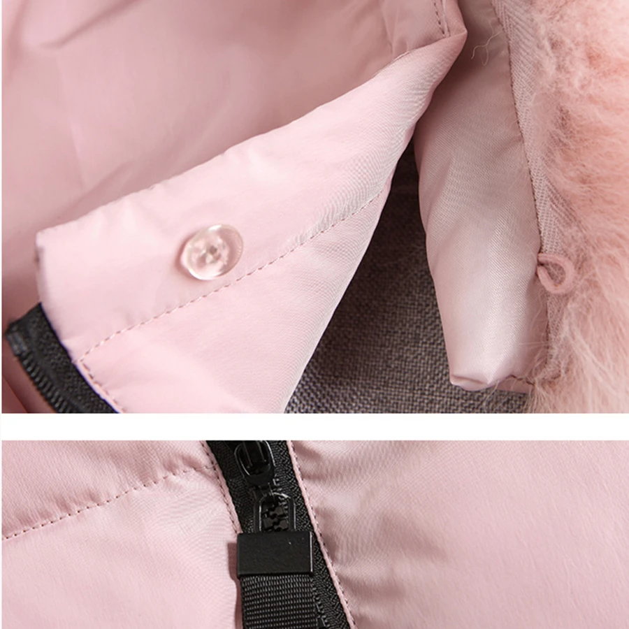 Winter Fur Collar Hooded Crop Jacket Oversize 4XL Women Cotton Padded Coat Thick Warm Outwear Basic Solid Parka Casual Manteau