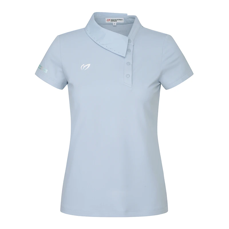

Golf top spring summer new women's irregular small lapels short sleeve T-shirt W222363