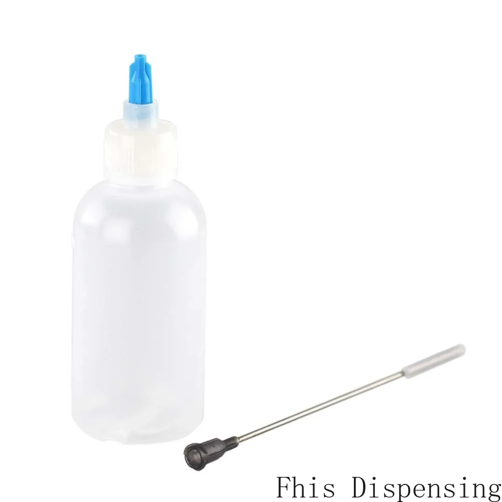 

50ml Luer Lock Bottles Needle Tip Plastic Applicator Squeeze Length 10cm 16G Stainless Steel Blunt Tip Pack of 2