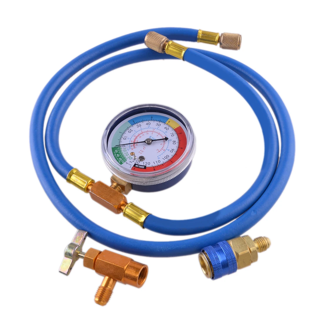 

-30psi to 250psi R134A Refrigerant Charging Hose Pressure Gauge Recharge Measuring for Universal Cars Air Conditioner AC New