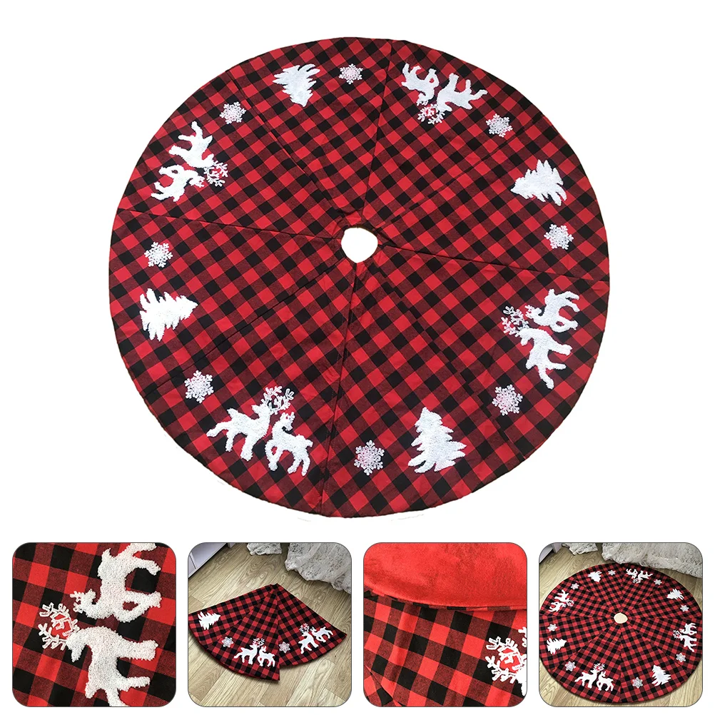 

Embroidery Christmas Tree Skirt Christmas Decorative Aprons Printing Pinafore