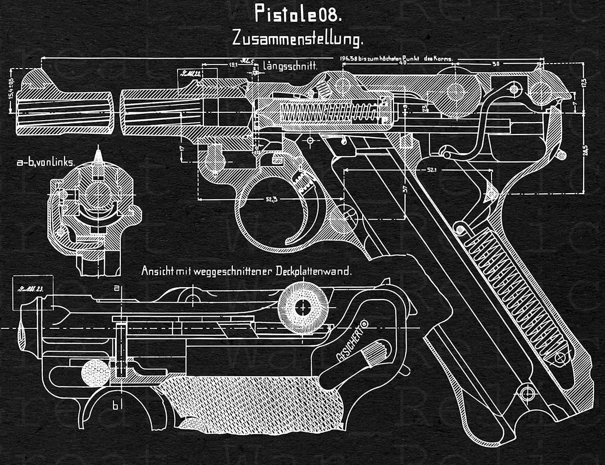 Футболка с надписью Люгер немецкой армии времен Второй мировой войны парабленд