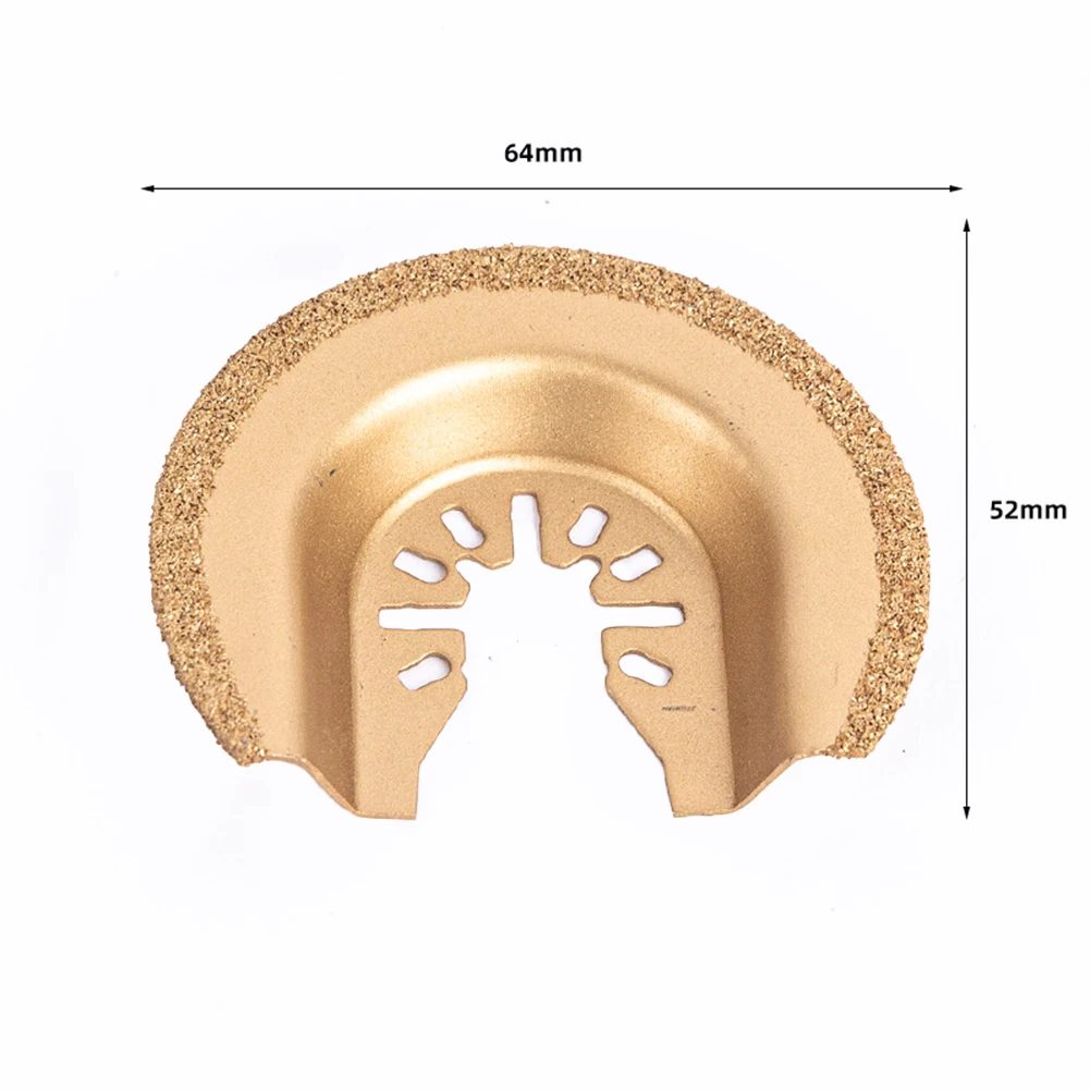 

1 Pcs Multi Saw Blade 64mm Half Circle Diamond Quick Release Oscillating Blade Tool Saw Blade Cutting Disc Woodworking Tool